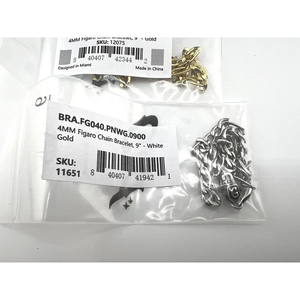 GLD 4mm Figaro Chain Bracelet 9